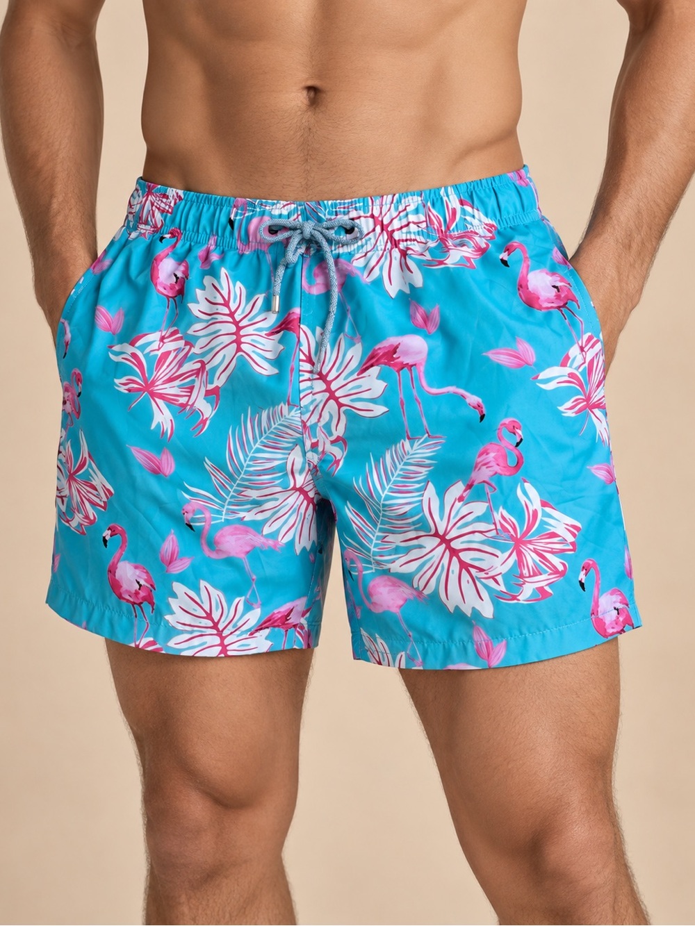 Vintage Summer Flamingo Tropical Swim Trunks Men's M